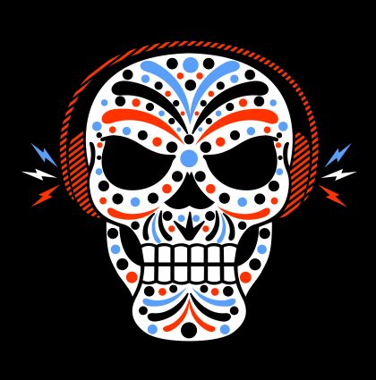 sugar skull music head